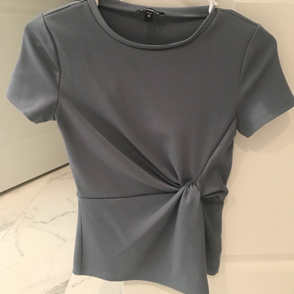 Express Short Sleeve Top Knotted Blouse xs